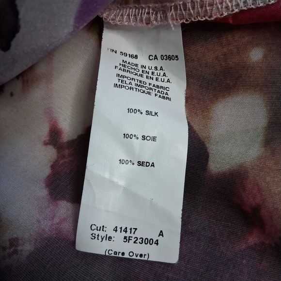 Fifteen Twenty 100% Silk Flowy Batwing Floral Blouse Sz M - Picture 9 of 10